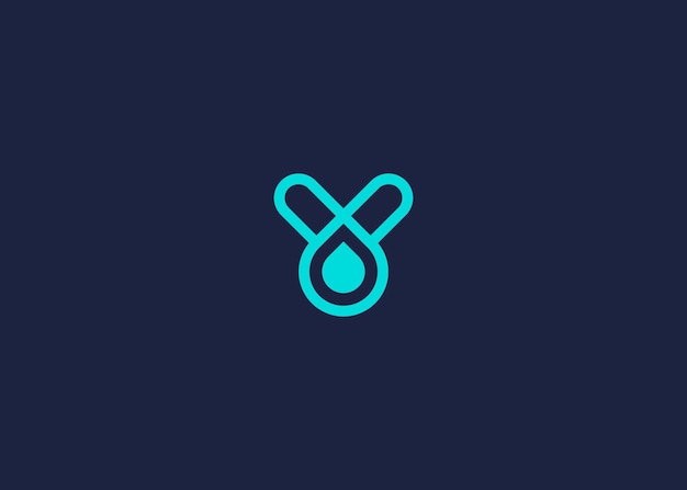 letra v con gotas diseño de icono de logotipo inspiración de plantilla de diseño vectorial