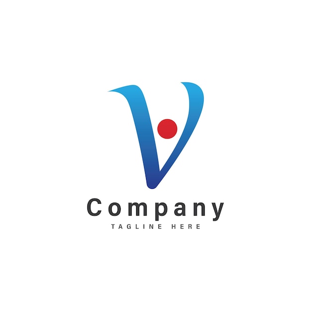 letra v con el icono de la ilustración vectorial del logotipo de la gente