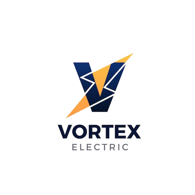 La letra V del logotipo eléctrico