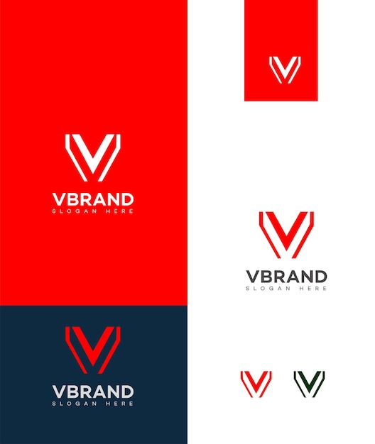 La letra V del logotipo, el ícono de la marca, la identidad del signo, el símbolo de la plantilla