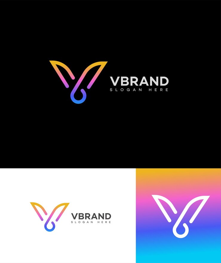 Vector la letra v del logotipo, el ícono de la marca, la identidad del signo, el símbolo de la plantilla