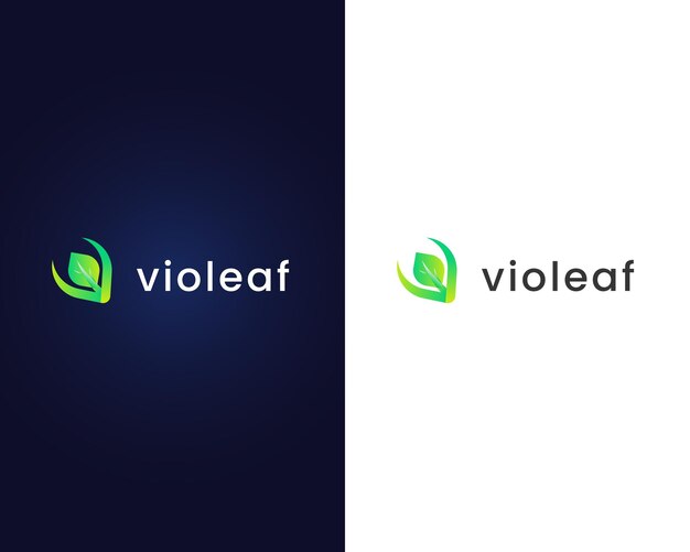 letra v con plantilla de diseño de logotipo de hoja