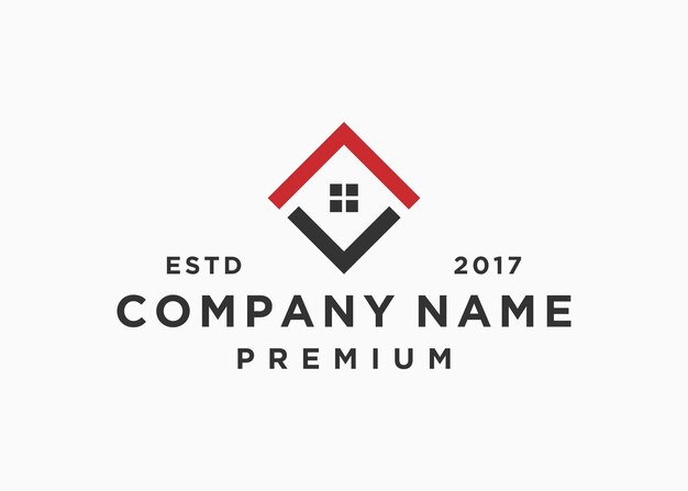 letra v con plantilla de ilustración de vector de diseño de logotipo de casa