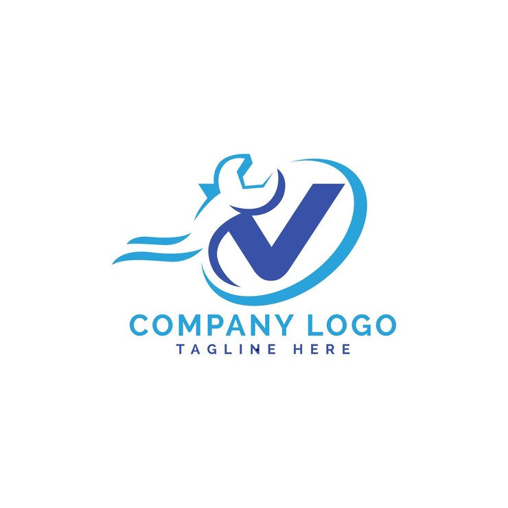 Vector letra v reparación de la plantilla del logotipo vector de diseño del logotipo inicial