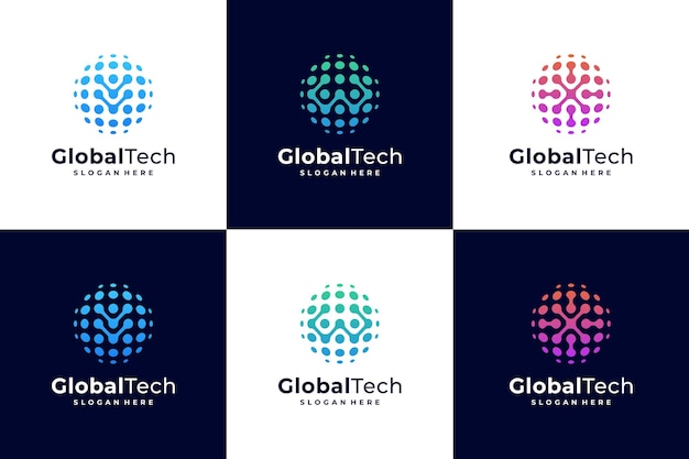 Letra V W X Logotipo de la red global Ícono vectorial