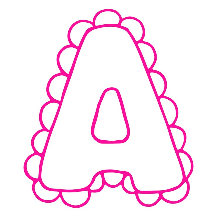 Vector letra a vector aislado del alfabeto de letras de encaje rosa