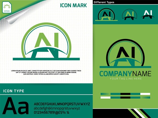 Letra un vector premium de logotipo