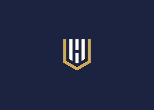 letra vh con el logotipo del escudo diseño de icono inspiración de plantilla de diseño vectorial