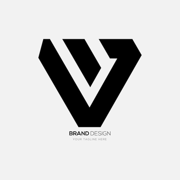 Letra Vw o Wv inicial moderna forma única monograma logotipo abstracto