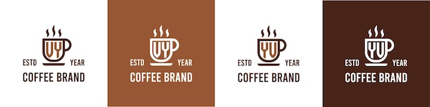 Letra VY y YV Coffee Logo adecuado para cualquier negocio relacionado con Coffee Tea u otro con iniciales VY o YV