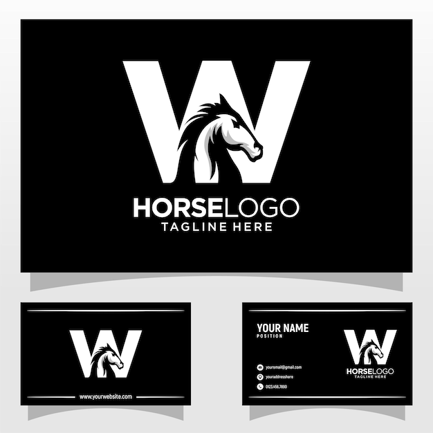 Vector letra w caballo logo diseño plantilla inspiración vector ilustración