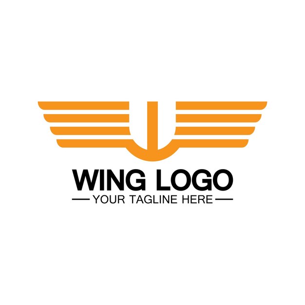 Letra W para combinación de diseño de logotipo de alas letra w y alas