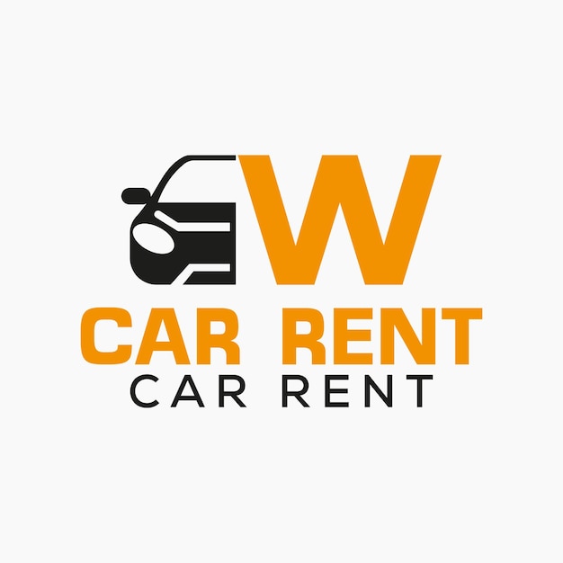 La letra W Diseño de logotipo de alquiler de automóviles Símbolo del logotipo de automóviles
