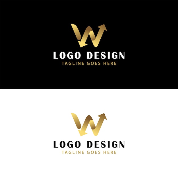 Vector letra w diseño de logotipo logístico