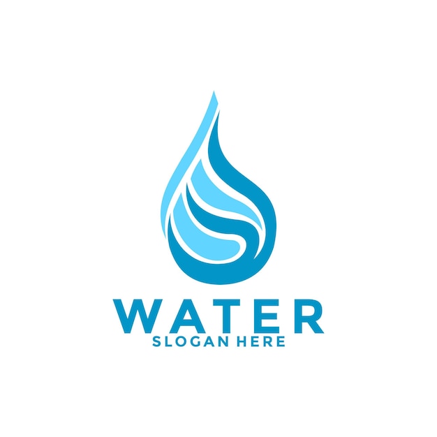 Con la letra W el diseño del logotipo del vector Naturaleza El icono de la gota de agua del logotipo de la naturaleza