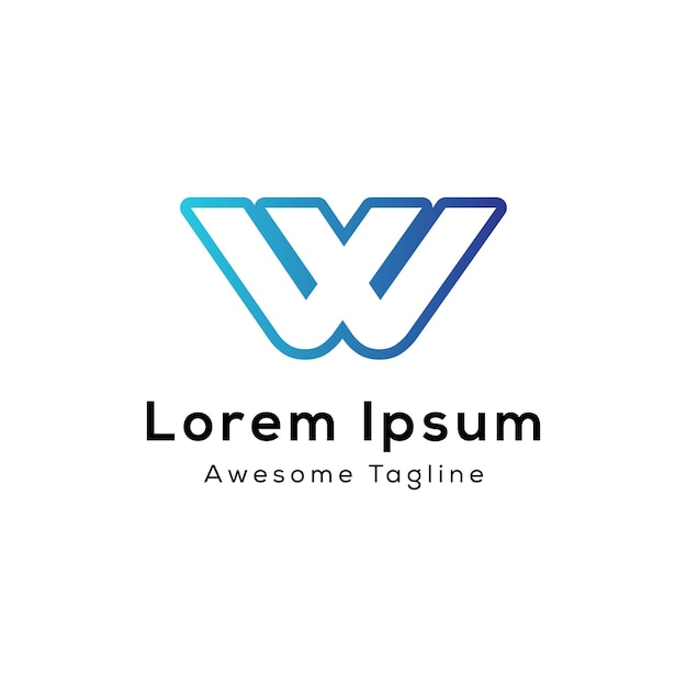 letra w icono de diseño de logotipo creativo