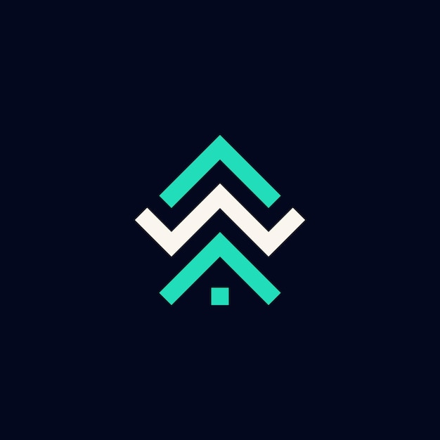 letra W logotipo de pino