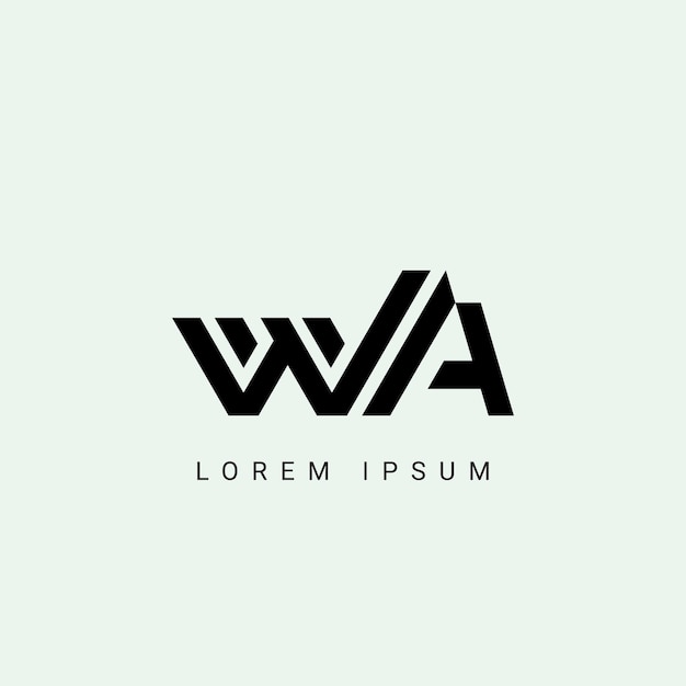 La letra WA y el monograma AW logotipo inicial geométrico logotipo de cuadrícula de gradiente moderno
