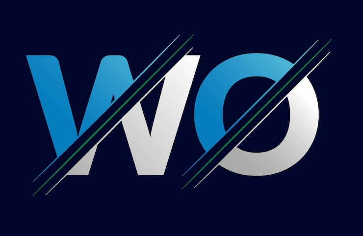 Vector la letra wo logotipo colorido en el círculo ilustración del logotipo vectorial