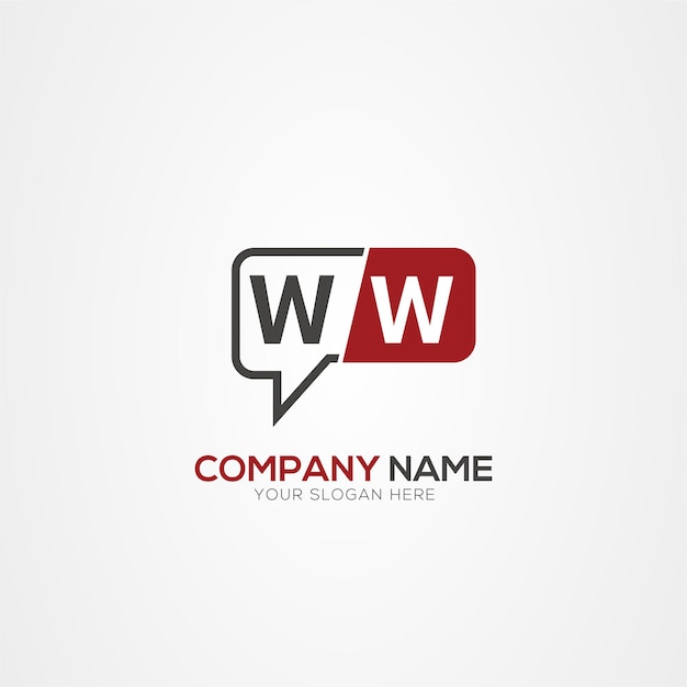 La letra WW W logotipo tecnológico diseño de chat diseño de robot de comunicación diseño de logotipo vectorial