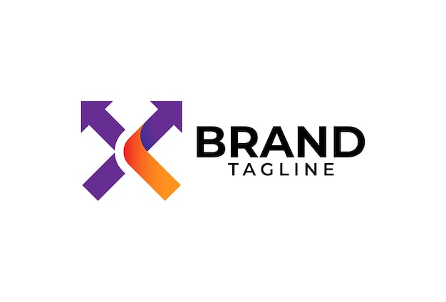 Letra X Diseño de logotipo de flecha utilizable para finanzas logísticas y logotipos de empresas ilustración vectorial
