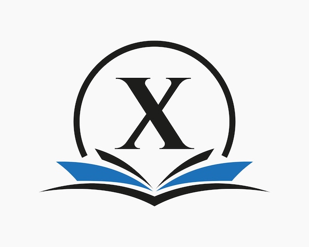 Letra X Educación Logo Libro Concepto Formación Carrera Signo Universidad Academia Graduación Logo