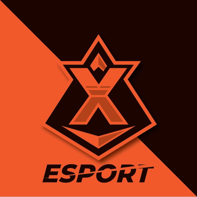 Vector letra x esport logo triángulo esport logo diseño plantilla insignia esport logo ilustración vector