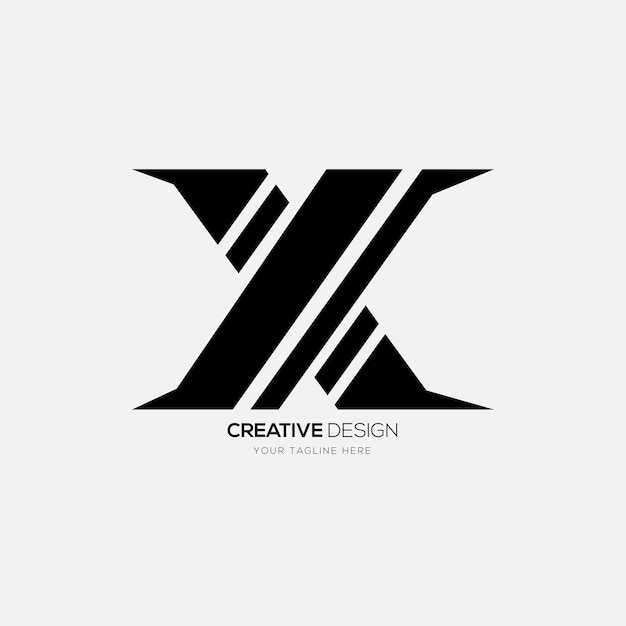 Letra X formas modernas alfabeto abstracto monograma creativo logotipo de empresa de juegos