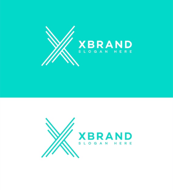 La letra X del logotipo del icono de la marca, la identidad del signo, el símbolo de la plantilla