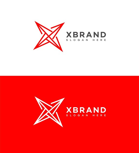 La letra X del logotipo del icono de la marca, la identidad del signo, el símbolo de la plantilla