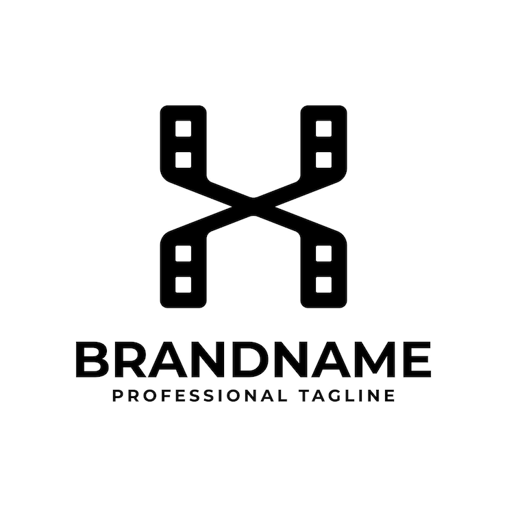 Vector la letra x del logotipo de la película es perfecta para los estudios de producción de películas o cine