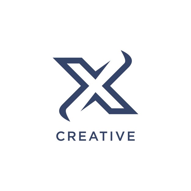 Letra X con monograma de idea creativa moderna y logotipo abstracto