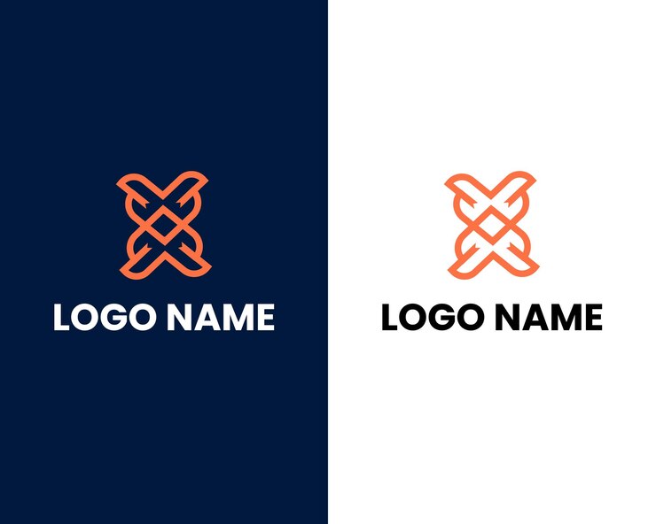 Vector letra x con plantilla de diseño de logotipo de empresa moderna de búho