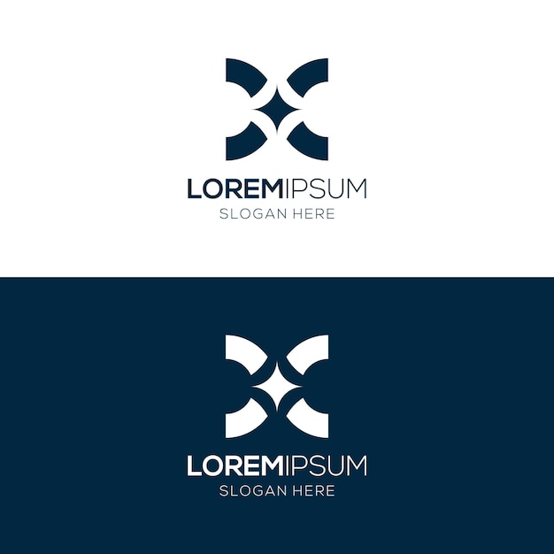 Letra X una plantilla de logotipo geométrico creativo para marcas modernas