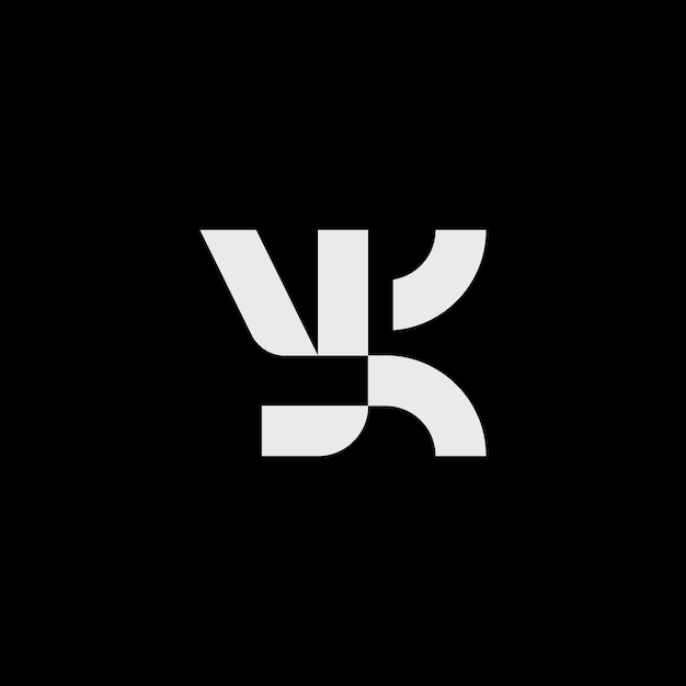 Vector letra yk monograma logotipo geométrico en negrita