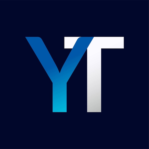 La letra YT es un logotipo colorido en el círculo Ilustración del logotipo vectorial