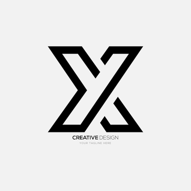 Letra Yx o Xy arte lineal creativo moderno forma única monograma abstracto logotipo mínimo