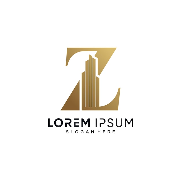Letra Z y diseño de logotipo de construcción ilustración vectorial con concepto creativo