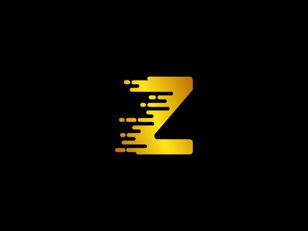 Letra z dorada con fondo negro