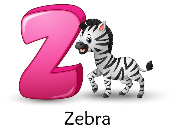 La letra Z es para el alfabeto de dibujos animados de cebra