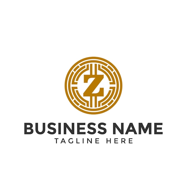 La letra Z del logotipo de criptomoneda, el icono del logotipo del negocio para el sitio web, el logotipo de blockchain, las monedas criptográficas.