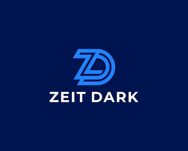 Letra ZEIT DARK Logotipo de monograma simple
