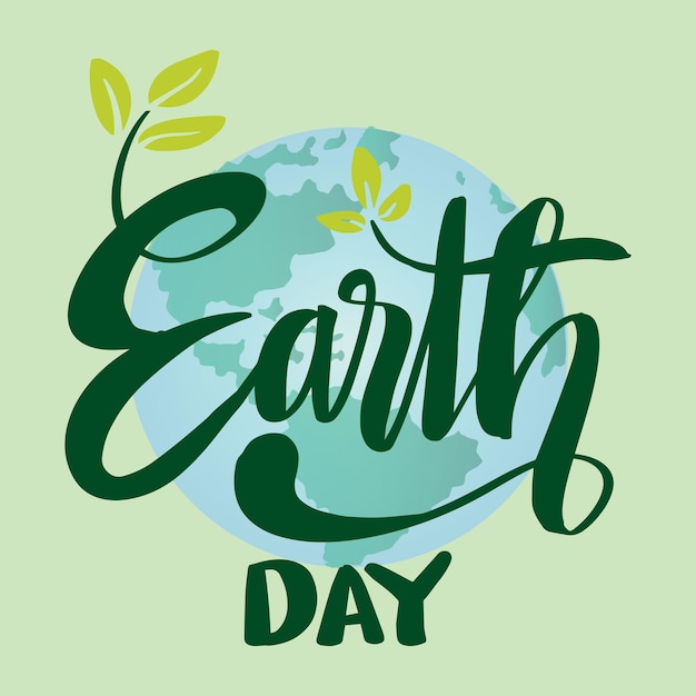Letrado del Día de la Tierra Ilustración vectorial para una tarjeta de felicitación de cartel
