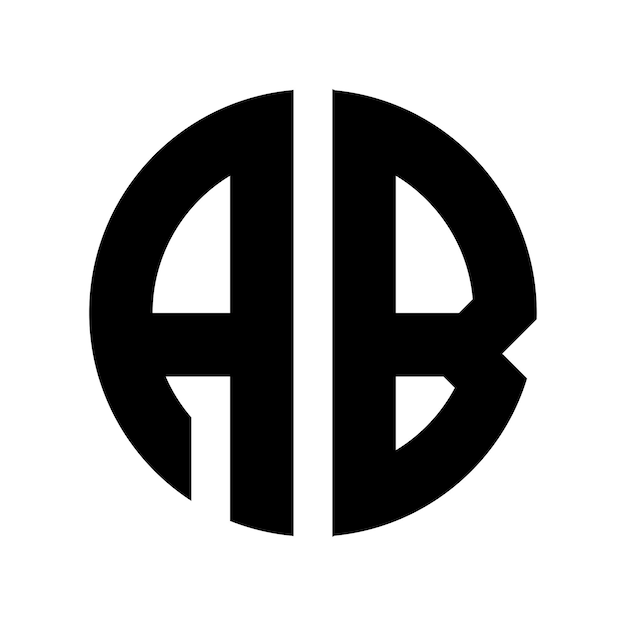 Letras AB en un diseño de logotipo circular