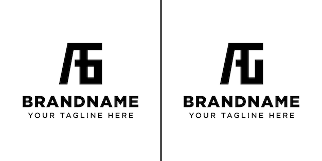 Las letras AG Monograma Logotipo adecuado para cualquier marca con las iniciales GA o AG
