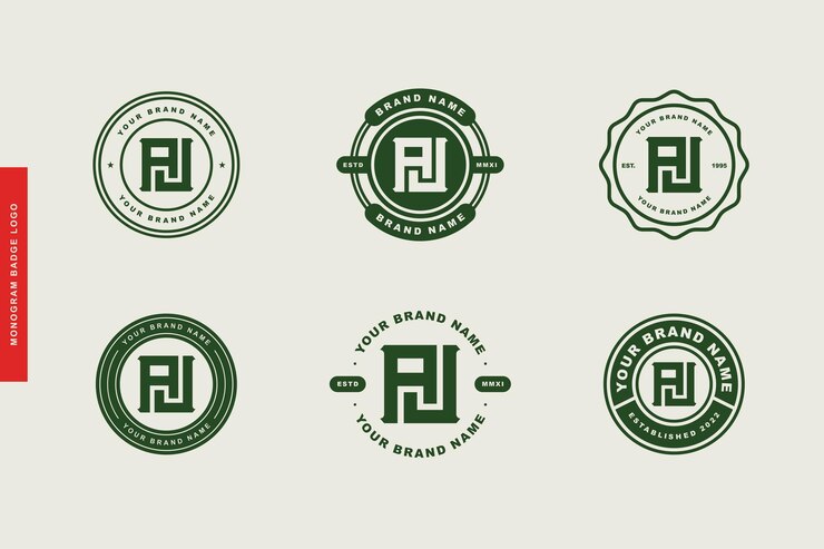 Vector letras aj o ja monograma plantilla logotipo inicial, diseño de placa para ropa, ropa, marca