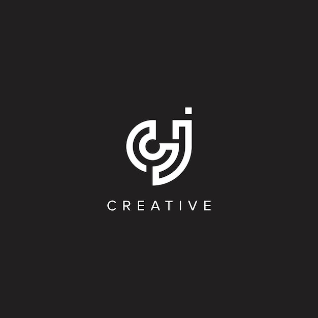 Letras del alfabeto CJ JC Logo Creativo Inicial Basado en Monograma Icono vectorial