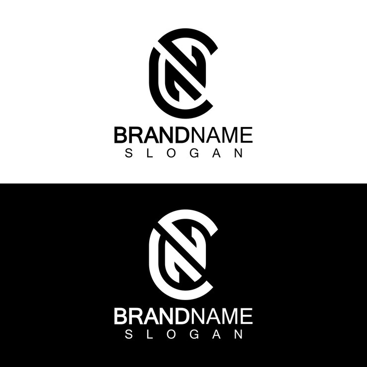 Vector letras del alfabeto cn o nc diseño de logotipo empresarial