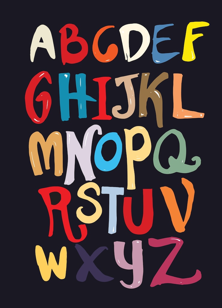 Vector letras del alfabeto dibujado a mano