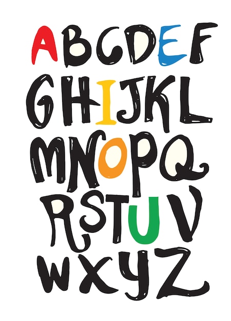 Letras del alfabeto dibujado a mano